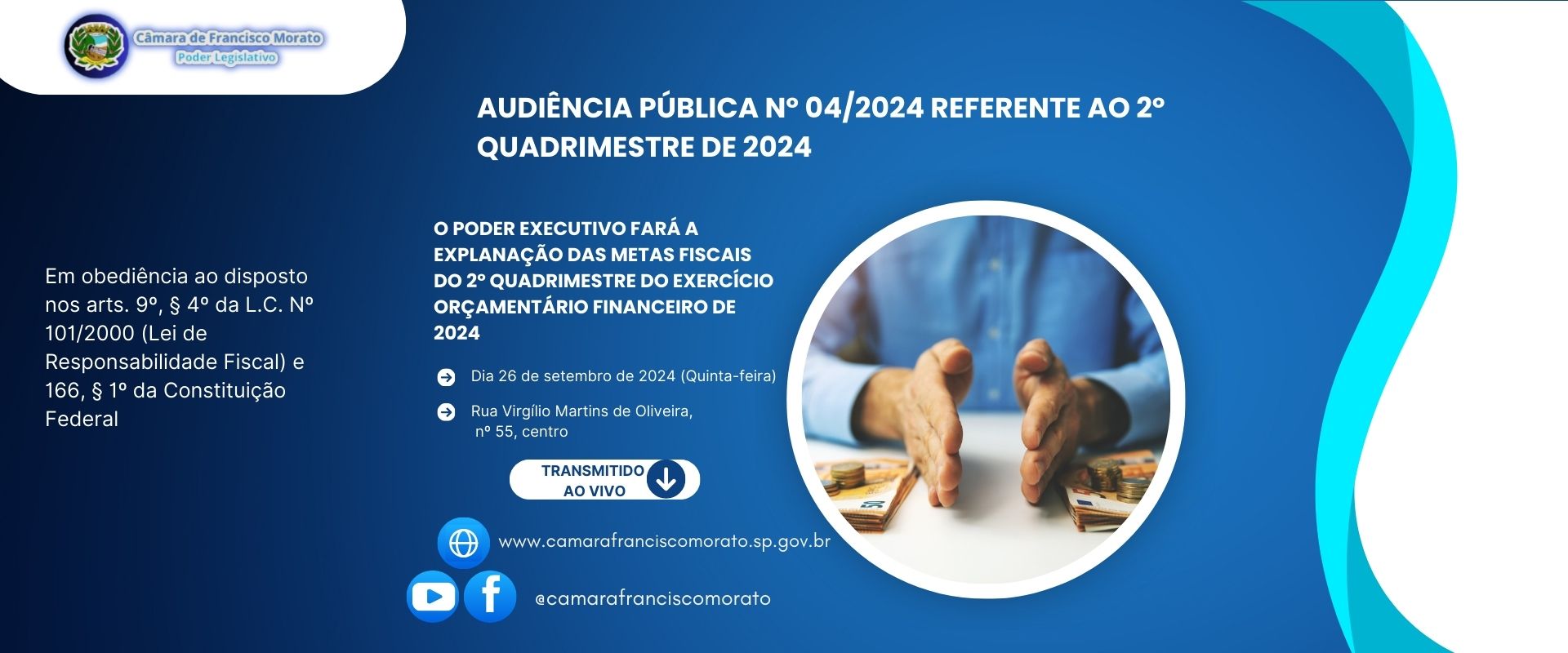 AUDIÊNCIA PÚBLICA Nº 04/2024 REFERENTE AO 2º QUADRIMESTRE DE 2024